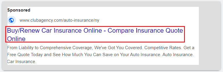 Examples of a successful insurance ad headline